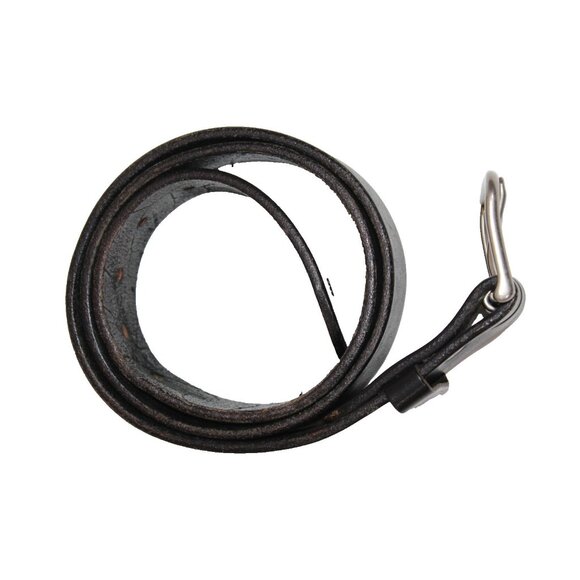 Tanner Goods Black Leather Belt Silver Buckle Size 36 Made In USA Western Rodeo - Picture 6 of 12